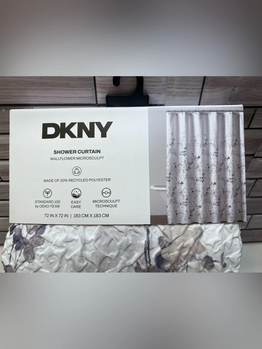 DKNY  ❤️Wallflower microsculpt Oeko-Tex Shower Curtain 72x72 New